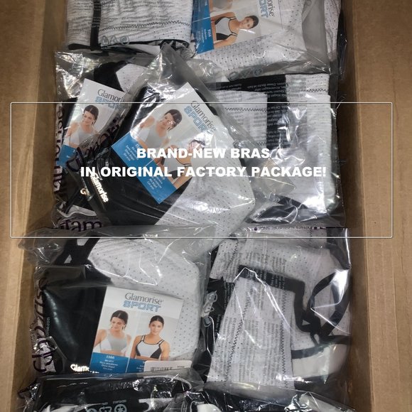 Set of 3! 46F Glamorise SPORT Bra (DOUBLE-LAYER) Wicking (UNDERWIRED) WHITE NEW - Picture 13 of 15